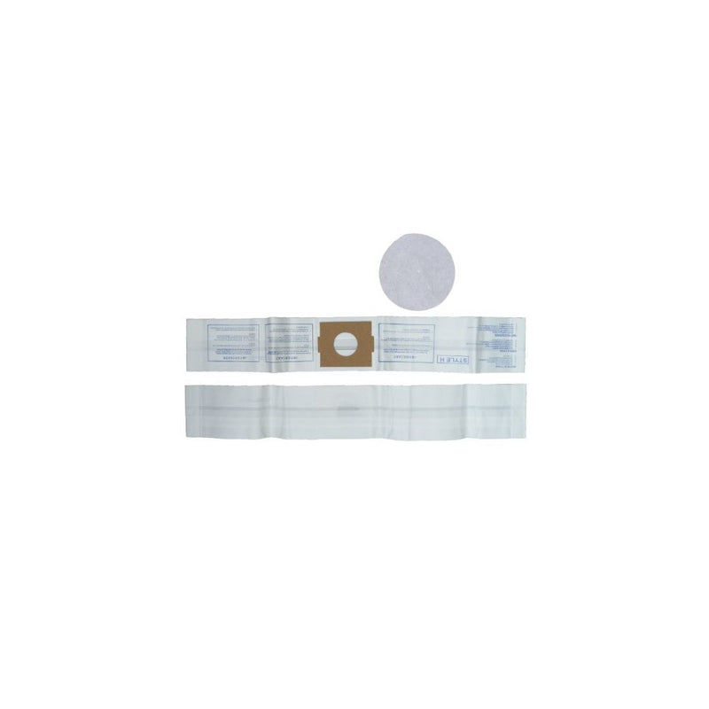 3 Eureka H Canister Vacuum Bags + 1 Filters 52323, Roto-Matic Powerteam Series, Princess, Mighty Mite Vacuum Cleane
