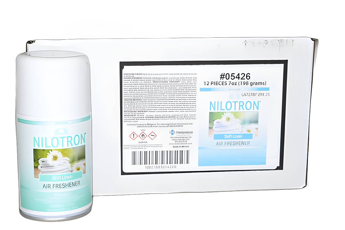 Nilodor Nilotron Metered Aerosol 7OZ Refill, Soft Linenonly Available by the Case (12) Vacuum #05426