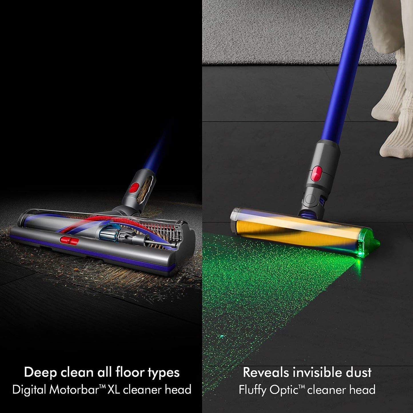 Dyson Gen5Outsize Cordless Vacuum Cleaner, Nickel/Blue, Extra Large Bin, HEPA Filter, SV24, 447923-01