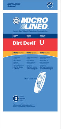 Dirt Devil Type U Vacuum Bags - Generic - 3 pack