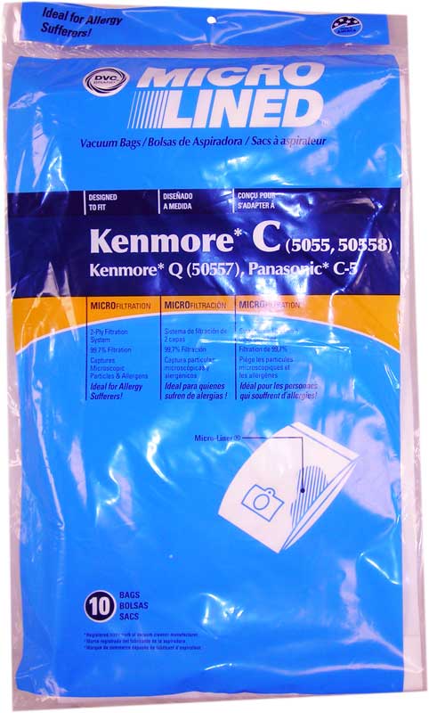 Kenmore Canister 5055 50557 and 50558 Panasonic Type C-5 Anti Bacterial Vacuum Bags 9/pack