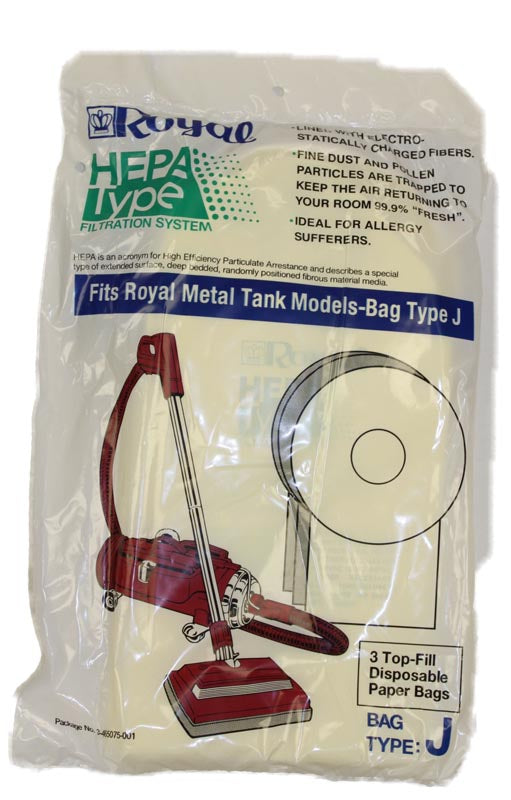 Royal: RO-465075 Paper Bag, Style J HEPA 3 Pk