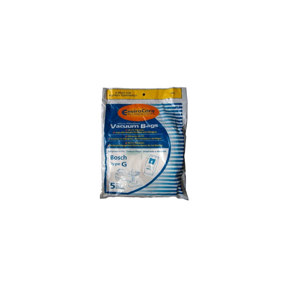 15 Bosch Allergy TYPE G Canister Bags, Hard Floor, Health Guard, Formula, Electro Duo, Plus Vacuum Cleaners, BBZ51A