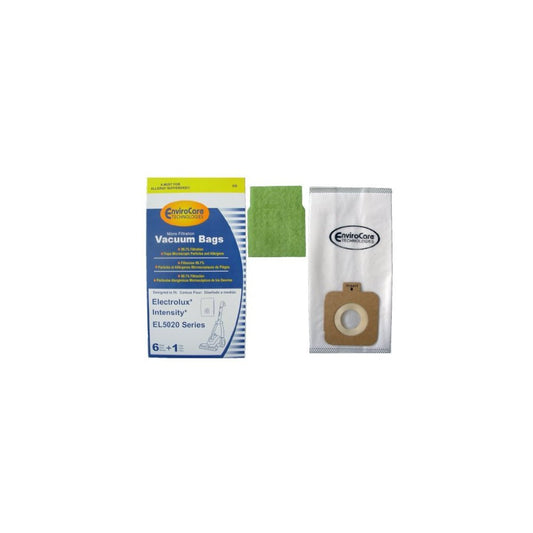 6 Electrolux Intensity EL5020 Series Mico Filtration EL206 A Bags & 1 Filter, Upright, Eureka Maxima Canister Vacuu