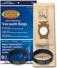 Replacement Kirby Generation 1,2,3,4,5,6 and Ultimate G Allergen Filtration Bags (9 BAGS & 2 BELTS)