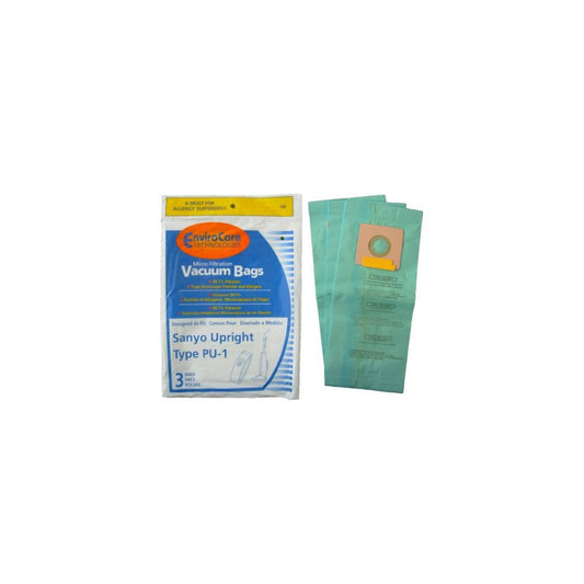 24 Sanyo Upright Pu-1 Vacuum Bags, Panasonic, Kenmore, LG Vacuum Cleaners, SC54A, SCA4, SCA41, SCA42, SCA4A, VU5545