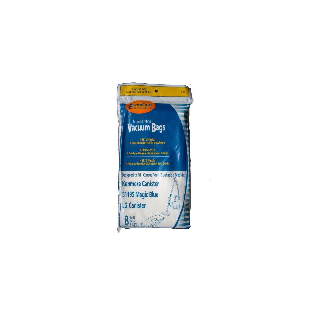 40 Kenmore Type M Sears 51195 Magic Blue LG Vacuum Bags, Ultracare, Canister Vacuum Cleaners, 20-51195, 609323, 211
