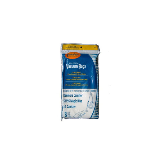 40 Kenmore Type M Sears 51195 Magic Blue LG Vacuum Bags, Ultracare, Canister Vacuum Cleaners, 20-51195, 609323, 211