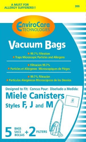 EnviroCare Replacement Bags for Miele F J M Microfiltration Vacuum Bags - 15 Bags + 6 Filters