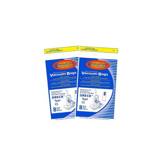 16 Oreck Type CC Xl Micro Filtration Vacuum Bags, Fits All XL7, XL21, 2000's, 3000's, 4000's, 8000's, 9000's series