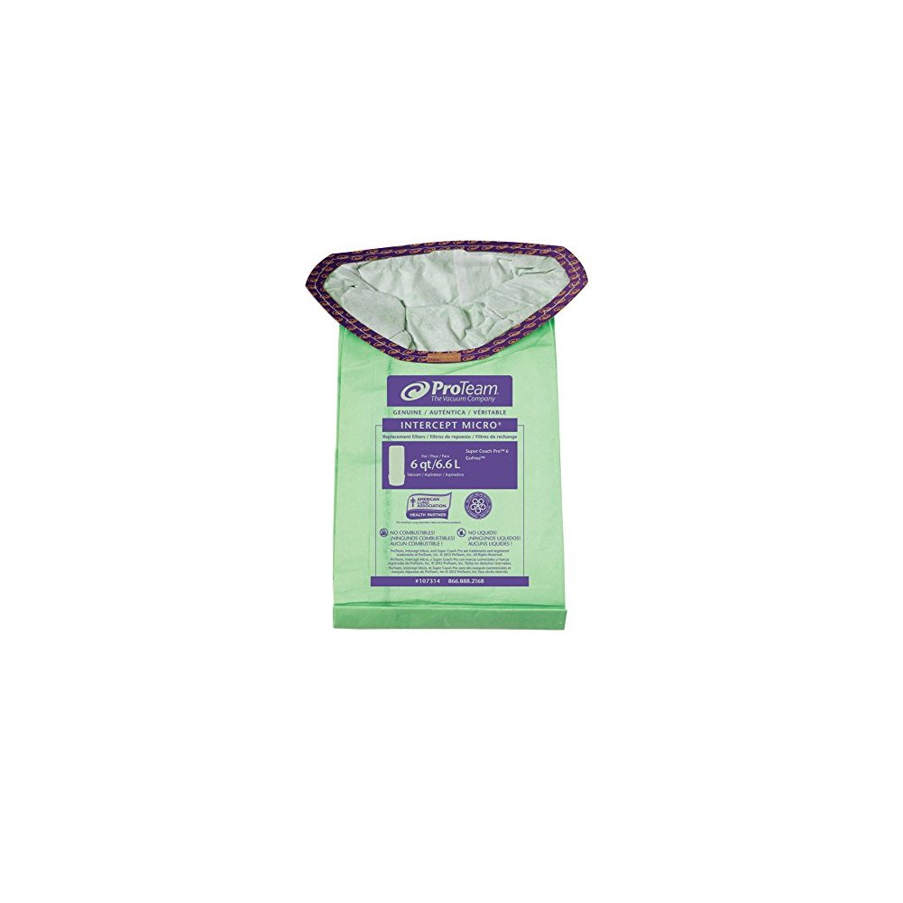 ProTeam 107314 6-Quartz Intercept Micro Filter Bag, 10-Pack