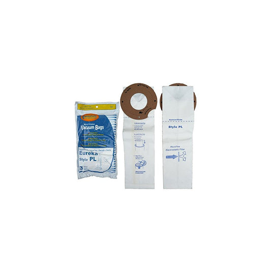 3 Eureka Electrolux Style PL Upright Vacuum Bags, Bagged Uprights, Maxima Vacuum Cleaners, 62389, 62389A, EU-62389,