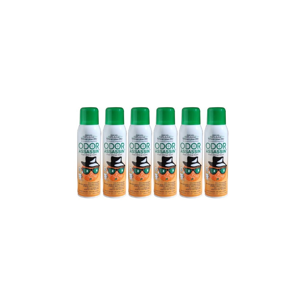 Odor Assassin Air Freshener 4 Mixed Scents, Orange, Lemon, Mountain Snow, Juicy Tropical , 3 each, 12/pk 125707