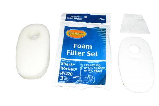 FILTER SET-SHARK HV320 ROCKET,1 PRIMARY,1 EXHAUST & SECONDARY