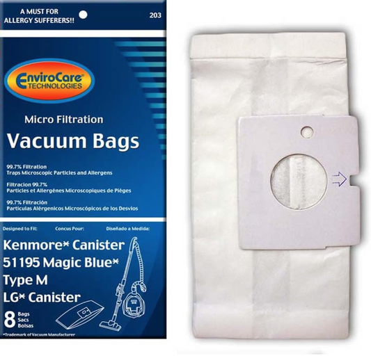 Kenmore 51195 Magic Blue 5231F12390J Dust Bags - Generic - 8 Pack