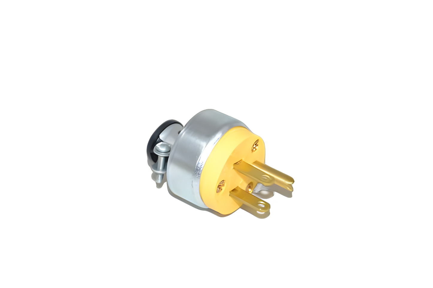 Fit All, Commercial Male Plug 3 Prong, Cooper, Yellow, Metal, Commercial Vacuum #32-5628-03