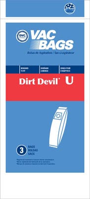 Dirt Devil Type U Vacuum Cleaner Bags  for Ultra M VP, Swivel Glide and Magnum - 3 Pack - Generic