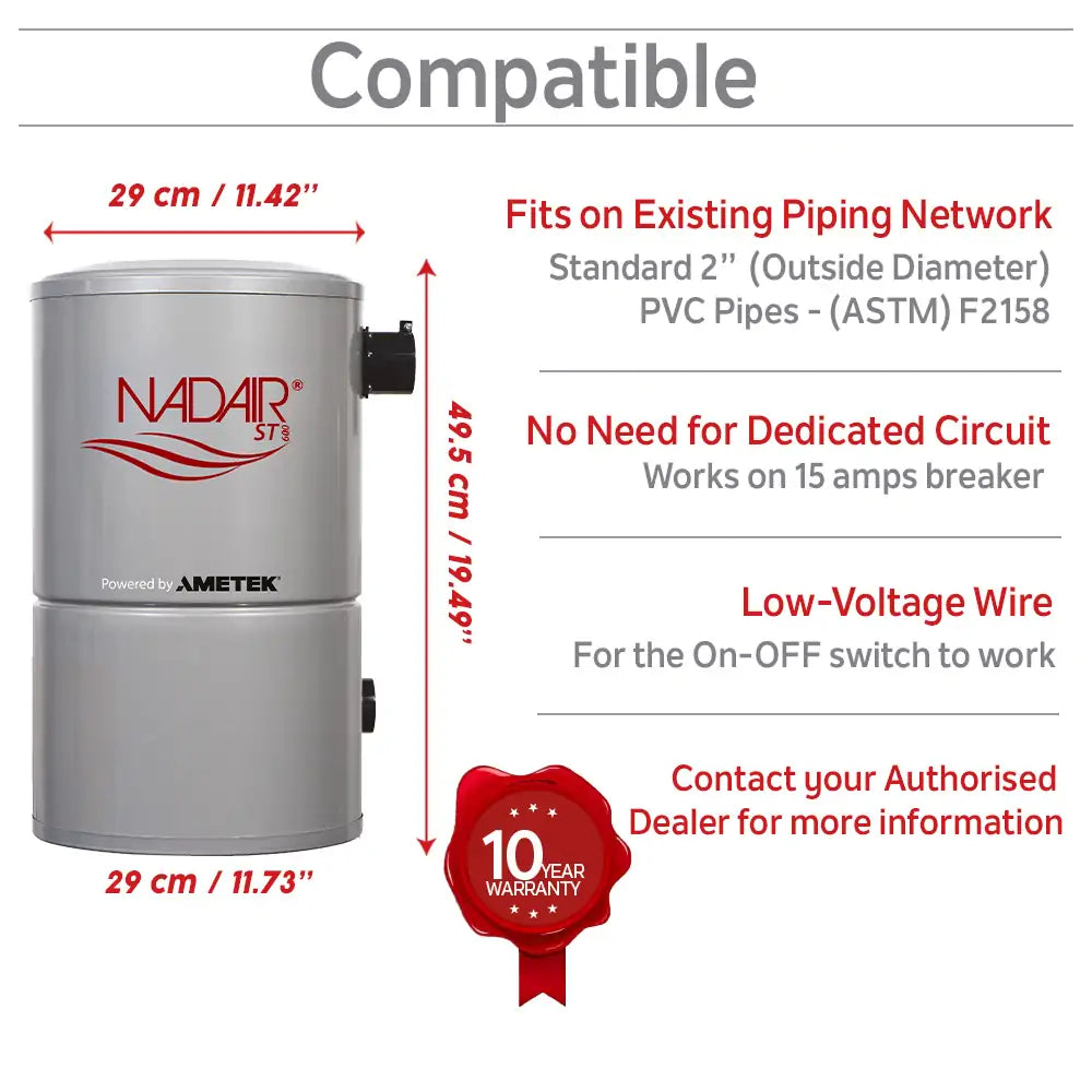 Nadair ST Series Central Vacuum Systems