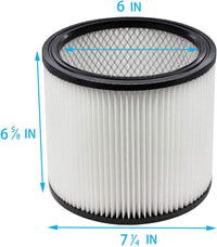 Replacement Shop-Vac 90350 90304 90333 Filters For most Wet/Dry Vacuum Cleaners 5 Gallon and above, Compare to Part 90304, 90585