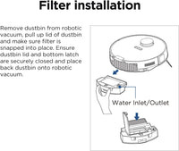 Replacement Parts Compatible With Eureka E10s Robot Vacuum Cleaner, Include: 1 Roller Brush + 2 HEPA Filter + 4 Edge-Sweeping Brush + 2 Mop Pad