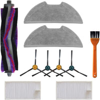 Replacement Parts Compatible With Eureka E10s Robot Vacuum Cleaner, Include: 1 Roller Brush + 2 HEPA Filter + 4 Edge-Sweeping Brush + 2 Mop Pad
