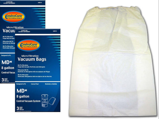 6 MD Modern Day 8 gallon 720H-5, 720-5 Allergen Style Central Vacuum System Bag Flomaster, Silent Master, AirFlo, Brute, etc, 2 packs of 3 MD814 bags each