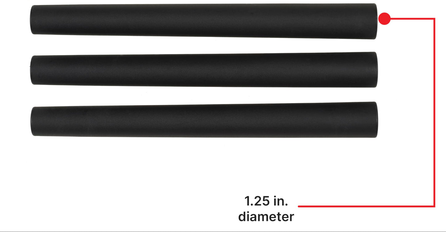 Replacement For Shop-Vac 9061400 1.25 Inch Diameter Extension Wands, 3-Piece Set, Durable Black Plastic, Ideal for Extended Reach With 1.25 Inch Hoses