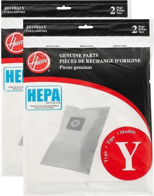 Hoover Type Y HEPA Filter Bag, Set of 4 bags