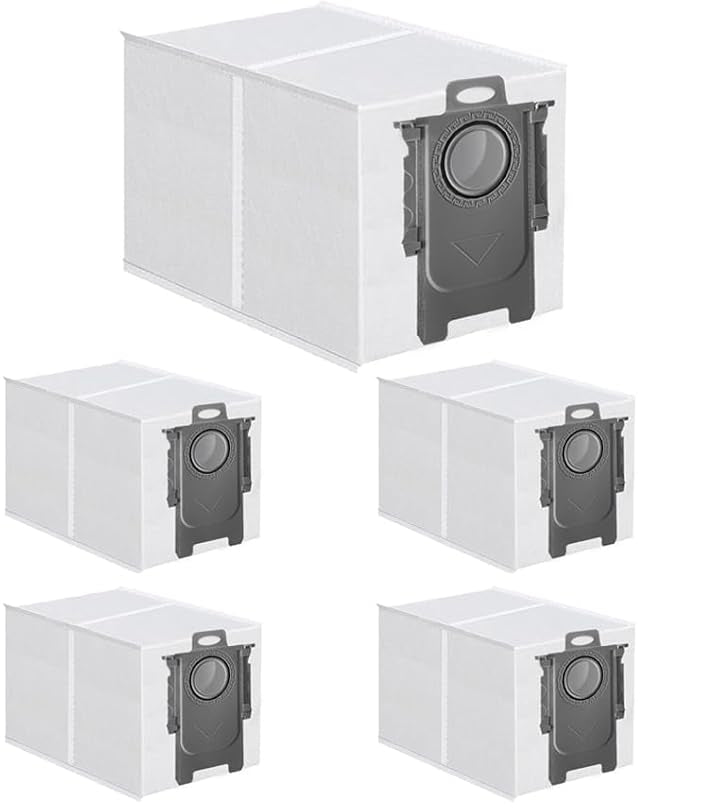 5 Replacement Dust Bags for Roborock QRevo series S8MaxVUltra, S8MaxUltra, QrevoMaxV, QrevoPro, Qrevo Curv CurvX, QrevoCurvS5X, QrevoEdge, Saros10series, Qrevo Slim, QrevoEdgeS5A,QV 35A Robot Vacuum