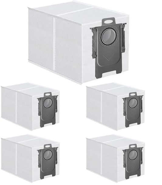 5 Replacement Dust Bags for Roborock QRevo series S8MaxVUltra, S8MaxUltra, QrevoMaxV, QrevoPro, Qrevo Curv CurvX, QrevoCurvS5X, QrevoEdge, Saros10series, Qrevo Slim, QrevoEdgeS5A,QV 35A Robot Vacuum