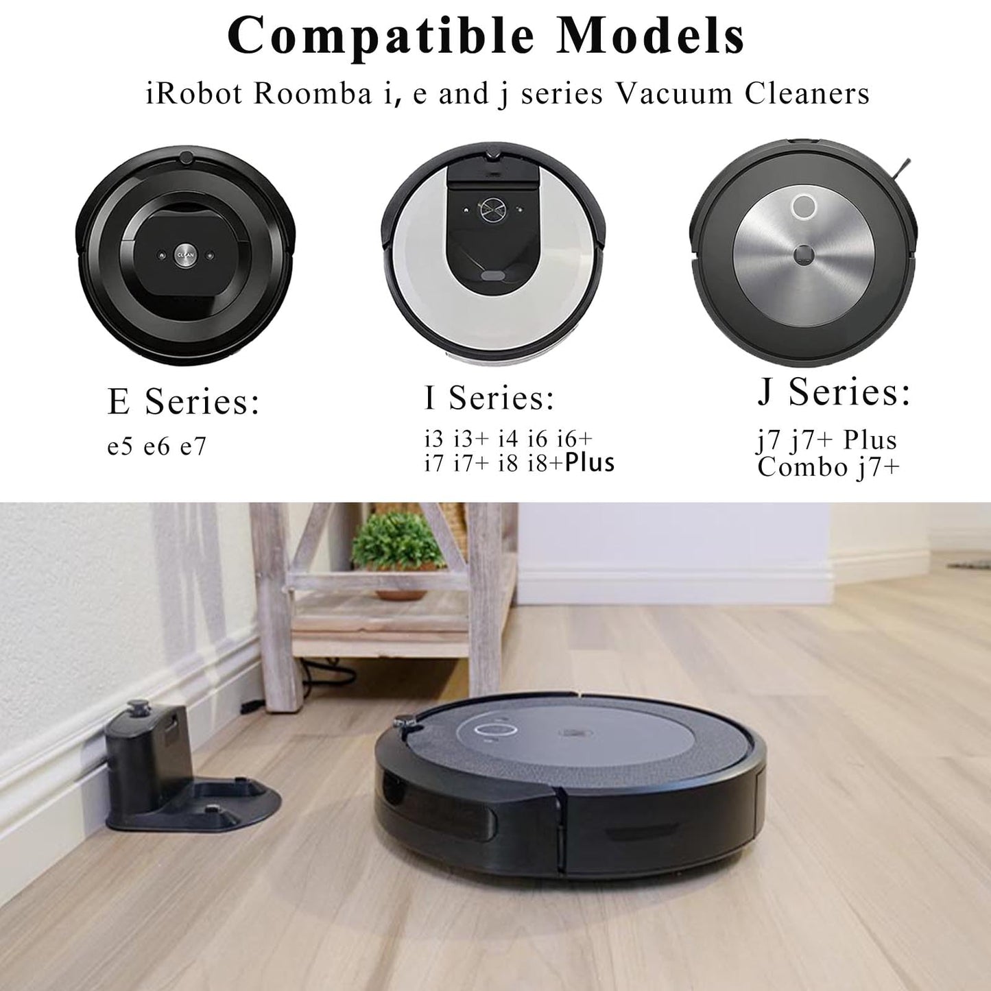 6 Pack Replacement Side Brushes Compatible with iRobot Roomba i & j & e Series All Models, Edge-Sweeping Brushes Accessories for i1+/i2+/i3+/i4+/i5+/i6+/i7+/i8+/j6+/j7+/j8+/e5/e6 Robot Vacuum