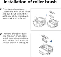Replacement Parts Compatible With Eureka E10s Robot Vacuum Cleaner, Include: 1 Roller Brush + 2 HEPA Filter + 4 Edge-Sweeping Brush + 2 Mop Pad