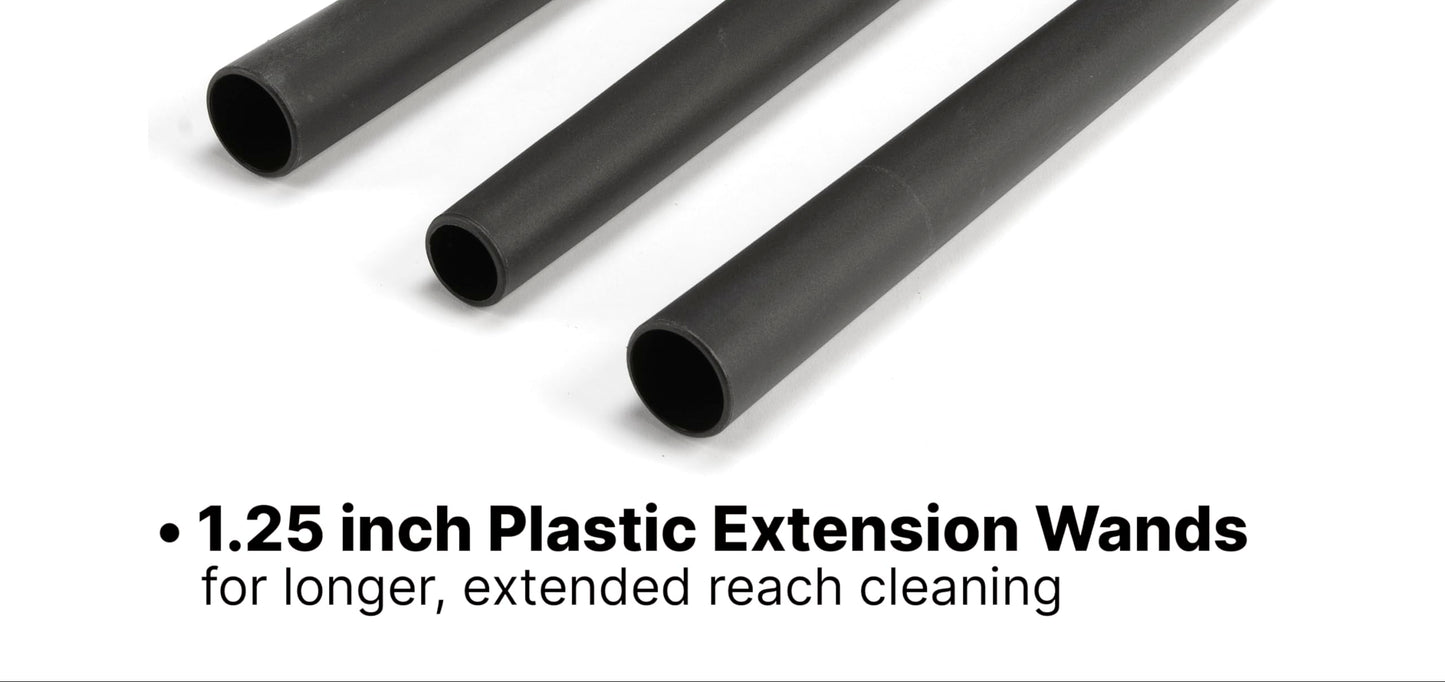 Replacement For Shop-Vac 9061400 1.25 Inch Diameter Extension Wands, 3-Piece Set, Durable Black Plastic, Ideal for Extended Reach With 1.25 Inch Hoses