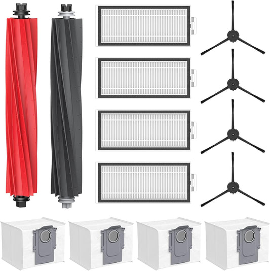 Replacement Accessories Kit Compatible with Roborock Q5 Pro Q5 Pro+(Plus) Q5 Max+(Plus) Q5 DuoRoller+(Plus) Q8 Max Q8 Max+(Plus) Robot Vacuum Cleaner, Include Dual Roller Brush 4 Side Brush 4 Filter
