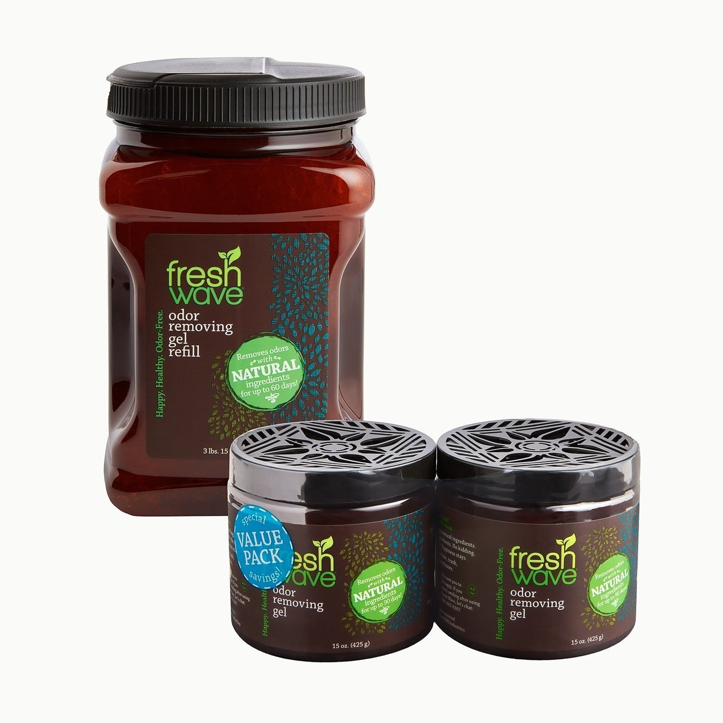 Fresh Wave Gel Kit: Gel 15oz (2-pack) & 64oz Gel Refill