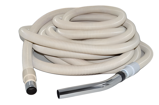 Fit All, Central Vac Hose Assy Central Vac, 50ft, Metal End, C.p.,white Vacuum #06-1101-93