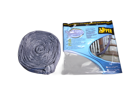 Hose Sock W, Zipper Plastiflex, 30ft, Gray Vacuum #VS-PZGY30