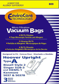 Bissell 32014 Style 2 ANTI-BACTERIAL bags- Generic - 3 pack