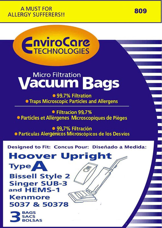 Bissell 32014 Style 2 ANTI-BACTERIAL bags- Generic - 3 pack