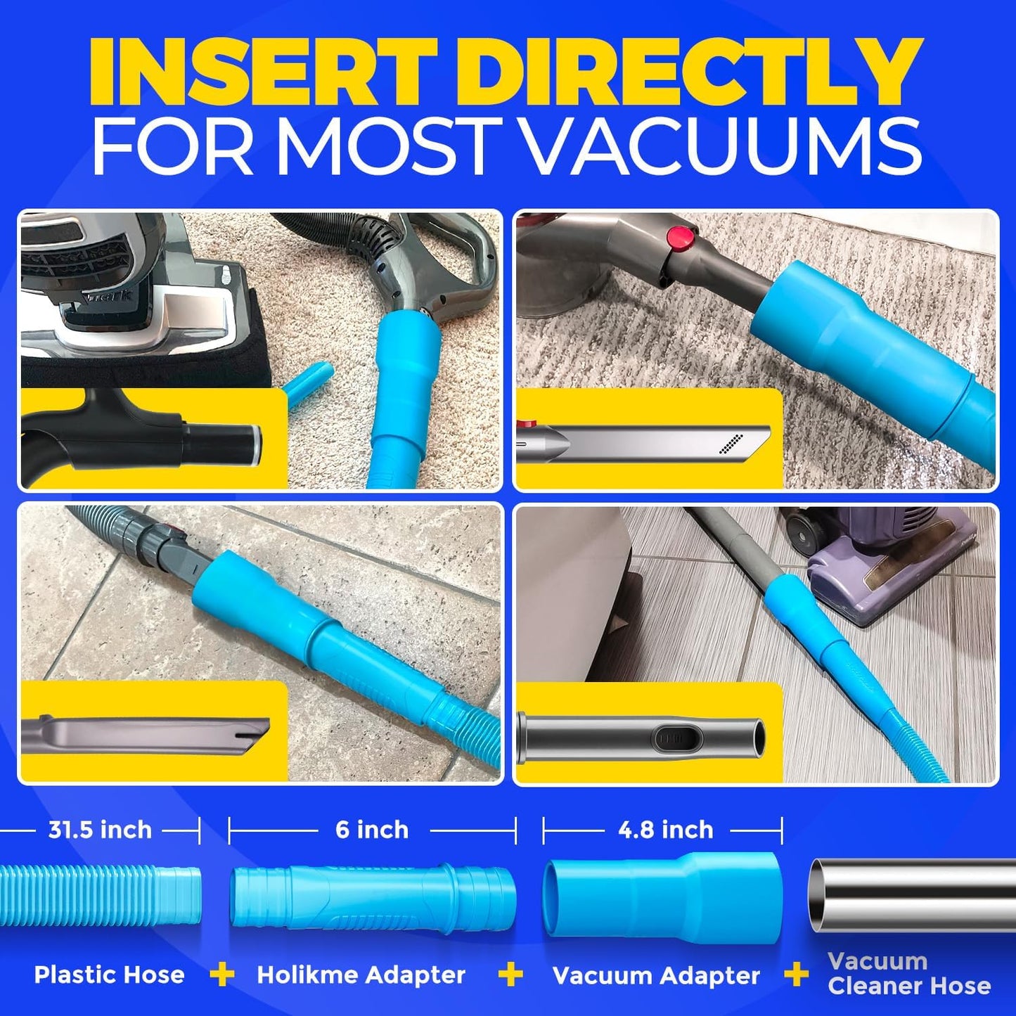 Dryer Vent Cleaning Kit | Fits Most Vacuum Cleaner Hoses | Quickly Removes Lint , Prevent Fires