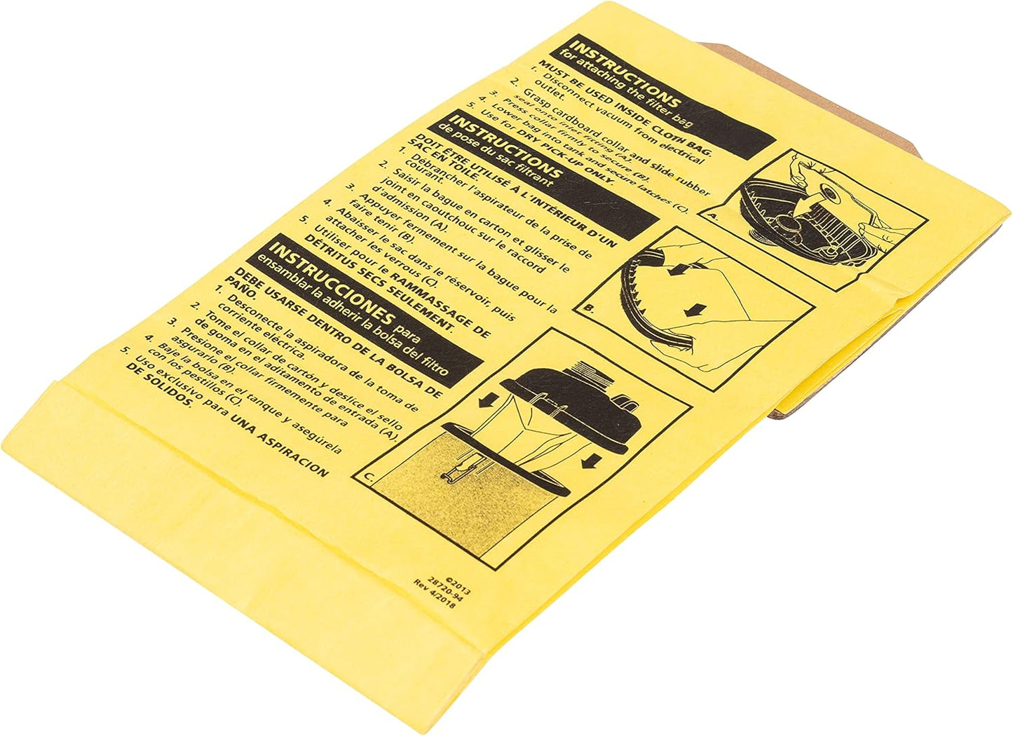 Shop Vac 9191710 Back Pack Vac Collection Filter Bags. Also fits Dayton Backpacks 5/pk #919-1710