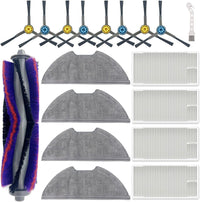 Replacement Parts Compatible With Eureka E10s Robot Vacuum Cleaner, Include: 1 Roller Brush + 2 HEPA Filter + 4 Edge-Sweeping Brush + 2 Mop Pad
