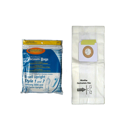 Bissell Style 1 and 7 Upright Vacuum Bags -9 Pk