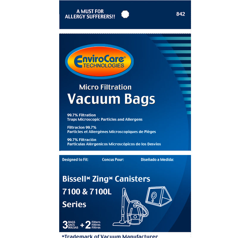 Bissell Zing 7100 Series 3 Bags & 2 Filter Kit - 3210B