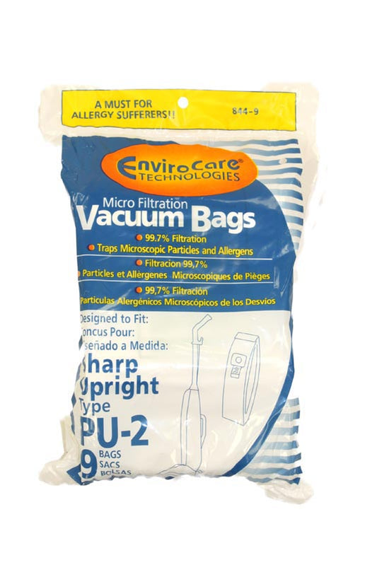 Sharp Upright Types PU-2 Vacuum Bags Microfiltration with Closure - 9 Pack - Generic