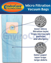 Riccar 2000, 4000 and Vibrance Series. Simplicity 5000, 6000 and Symmetry Type A Vacuum Bags - 12 Pack