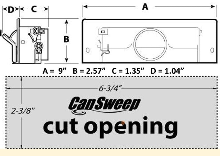 VACULINE CANSWEEP SWEEP INLET VALVE, WHITE PIPES AT REAR 845620W 