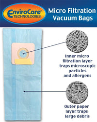 Carpet Pro 06.153 / FB06153 /  Upright Vacuum Bags for CPU Uprights, Light Blue Bags - 3 pack