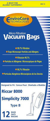 Simplicity Type B 7000 Series Vacuum Bags - 12 pack Replaces S7-12