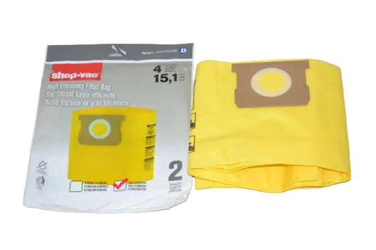 Shop-Vac 9196400 Type D Vacuum  Bags 4 Gallon Dry/Wet - 2 Pack